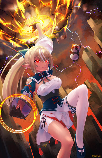 Shiranui Flare (hololive) fan art (2020)